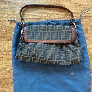 Fendi Zucca Small Chef Shoulder Bag Tobacco